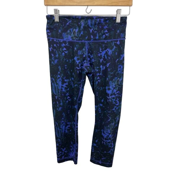 Lululemon Women's Wunder Under ll Purple Iris Floral Print Leggings Size 6 - Picture 1 of 7